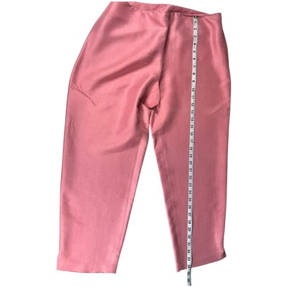 Eileen Fisher Silk Straight Ankle Pants Light Pink Petite Medium Side Zipper - Picture 7 of 10